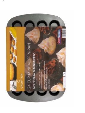 CROFTON 24 Cup Mini Muffin Pan Nonstick Quantum Heavy Gauge Bakeware